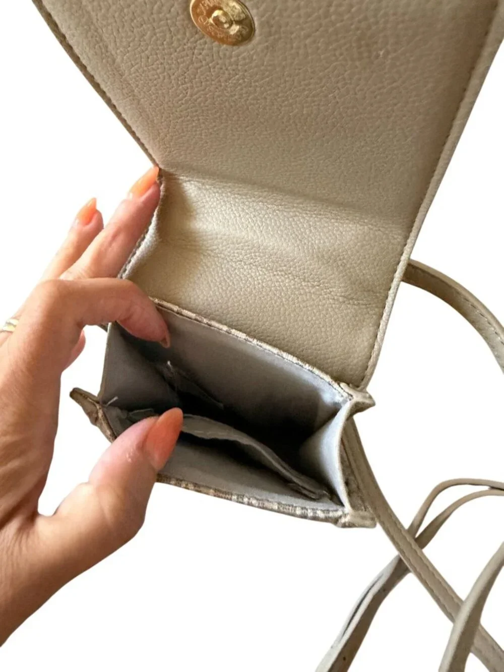 KATIE LOXTON Beige Logo Phone Crossbody Bag